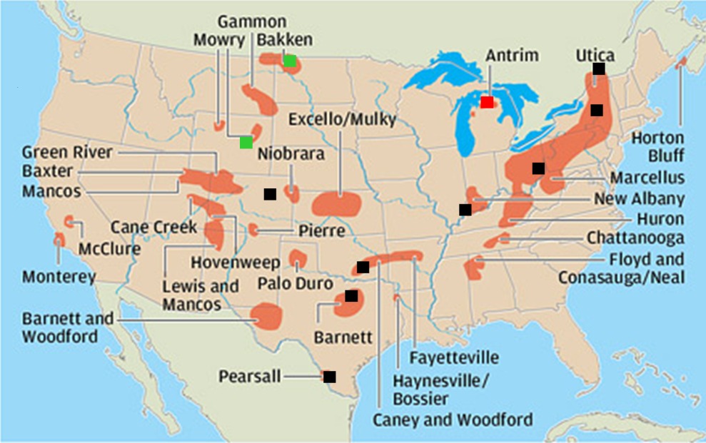 World Shale Oil Map